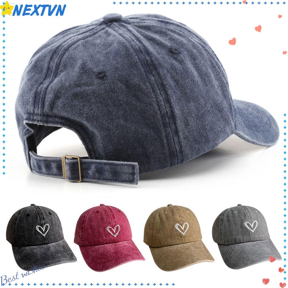 Mũ Lưỡi Trai Thêu Hình Trái Tim Phong Cách Vintage Thời Trang