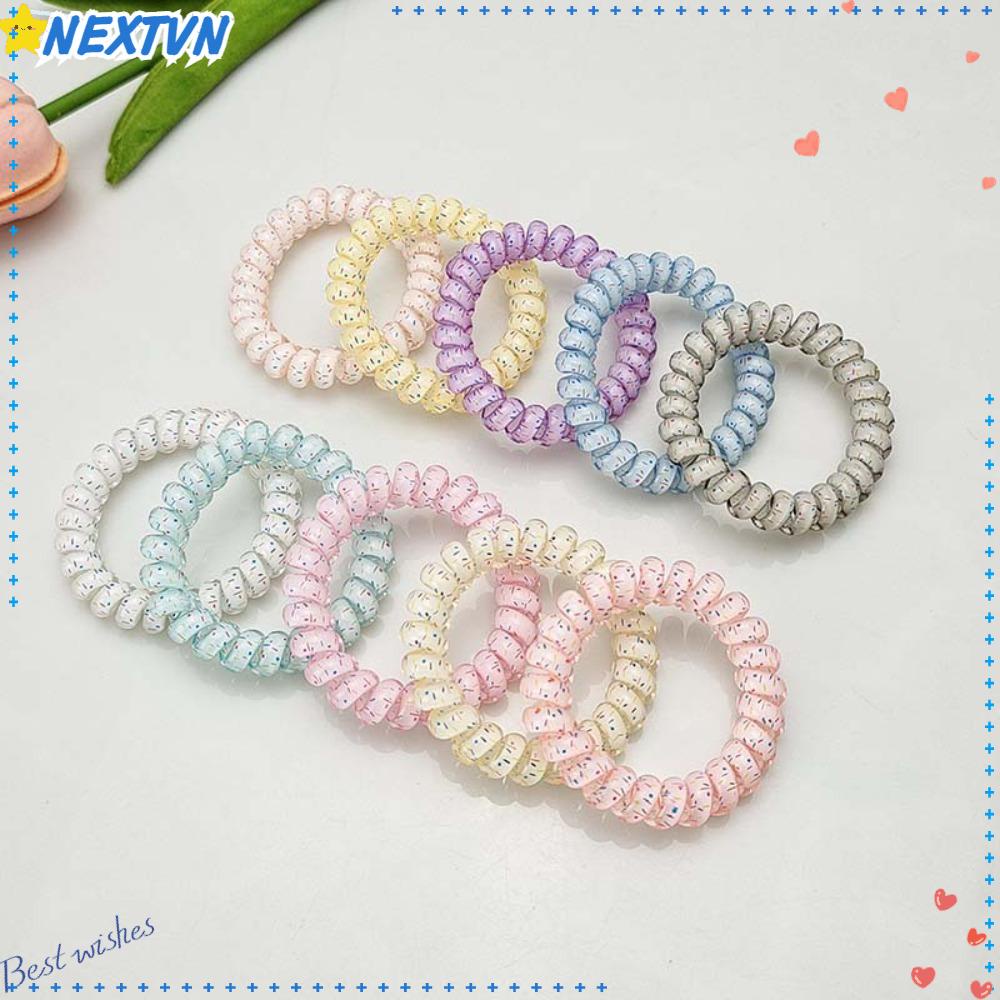 Set 6 Dây Buộc Tóc Kiểu Dây Điện Thoại Siêu Mỏng Cho Nữ