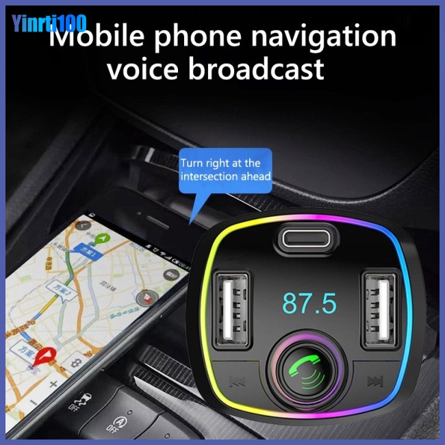 Củ Sạc Nhanh Yinrti 12-24v Qc3.0 Bluetooth Mp3 Fm m32pd Cho Xe Hơi