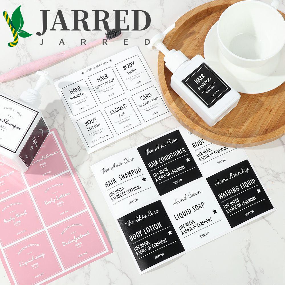 JARRED Nordic Style Refillable Bottles Marker Stickers Moisture-proof Cosmetic Label Label Identification Sticker Skin Care Products Self-adhesive Dust-proof Bathroom WaterProof Shampoo Soap Classification Tags