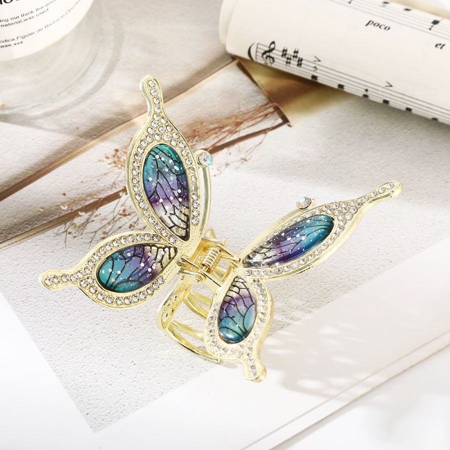 Kẹp Tóc Hình Bướm Bằng Hợp Kim Có Đính Đá &amp; Ngọc Trai