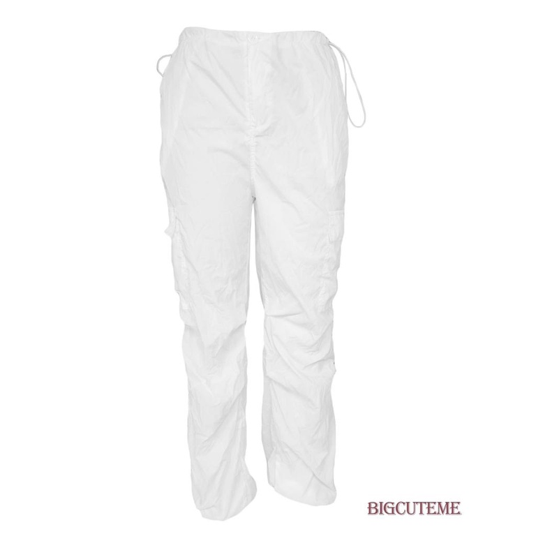 Quần Dài Dáng Rộng Màu Trơn Có Dây Rút Và Túi Cá Tính Cho Nữ