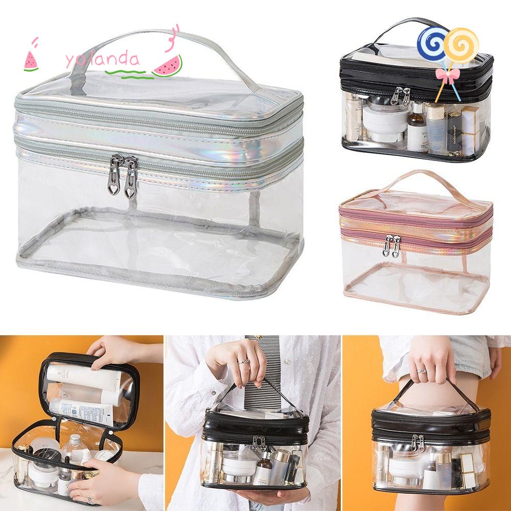 Túi Đựng Mỹ Phẩm Trong Suốt Hai Lớp Chống Thấm Nước Tiện Dụng