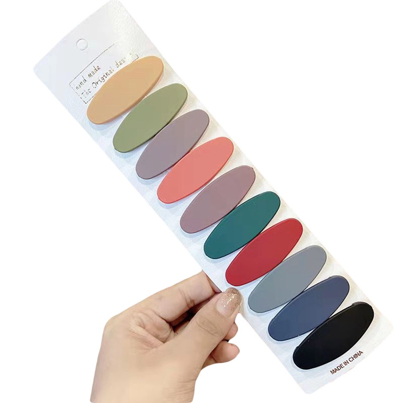 Ygt Set 10 Kẹp Tóc Nữ Màu Trơn Họa Tiết Hình Học Thời Trang