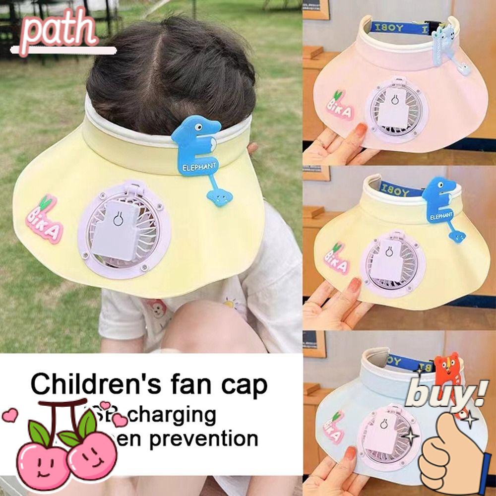 PATH Mũ Lưỡi Trai Hở Chóp Chống Nắng Kèm Quạt USB Thời Trang Mùa Hè Cho Bé