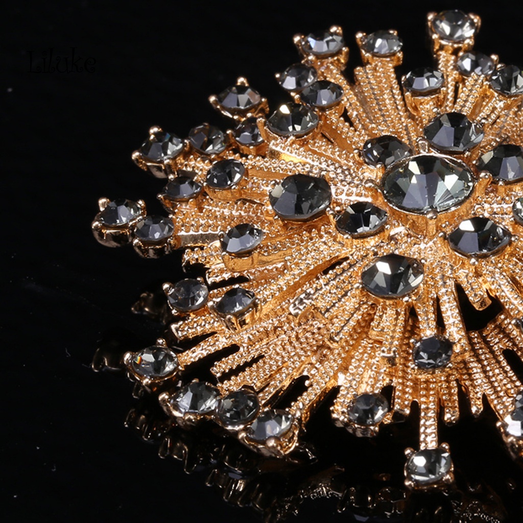 Ghim Cài Áo Hình Bông Tuyết Đính Đá Nhân Tạo Thời Trang Cho Nữ