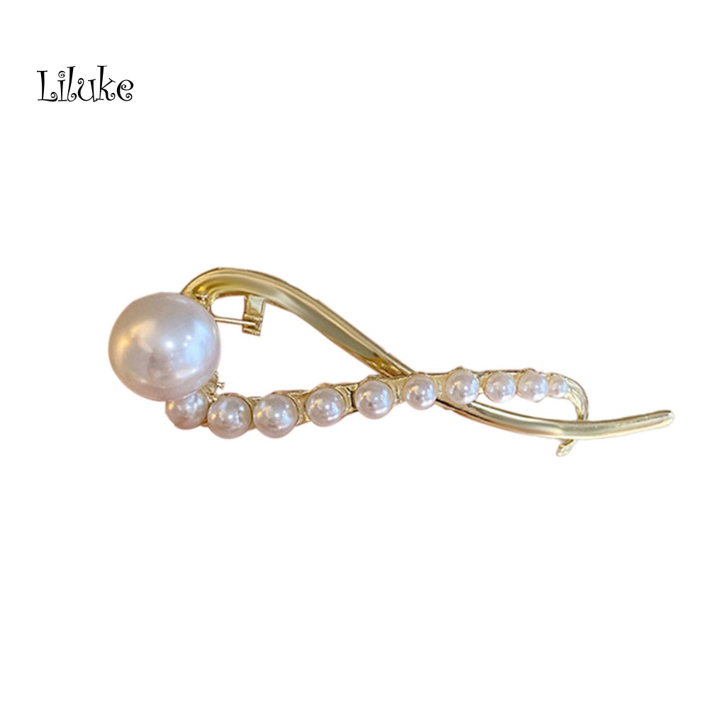 Kẹp Tóc Dạng Xoắn Đính Ngọc Trai Nhân Tạo Chống Trượt Trang Trí Tóc