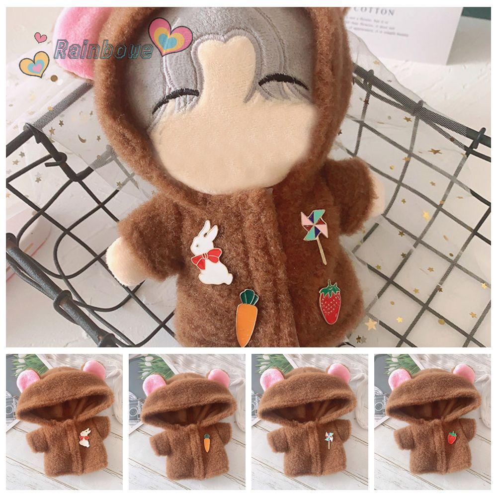 Áo Liền Quần Mini Hình Tai Gấu Nâu Màu Cầu Vồng Cho Búp Bê