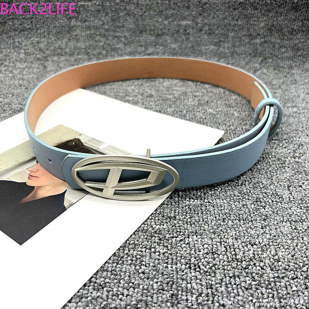 Thắt Lưng Bản Rộng Khóa Oval In Chữ P BACK2LIFE Thời Trang Đường Phố Cho Nam Và Nữ Y2k