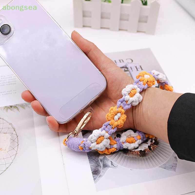 Abongsea Vòng Đeo Tay / Móc Chìa Khóa / Dây Móc Khóa Hình Hoa Cúc Phong Cách Bohemian Sáng Tạo