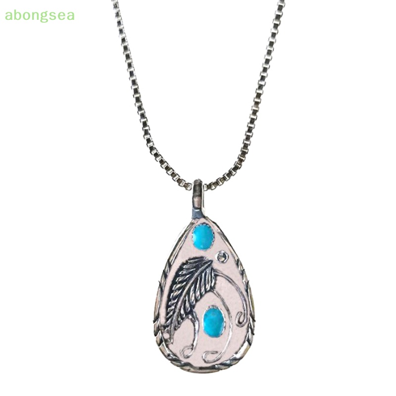 Vòng cổ Bohemia Mặt Đá Xanh Lá Hình Giọt Nước Nhiều Màu Sắc