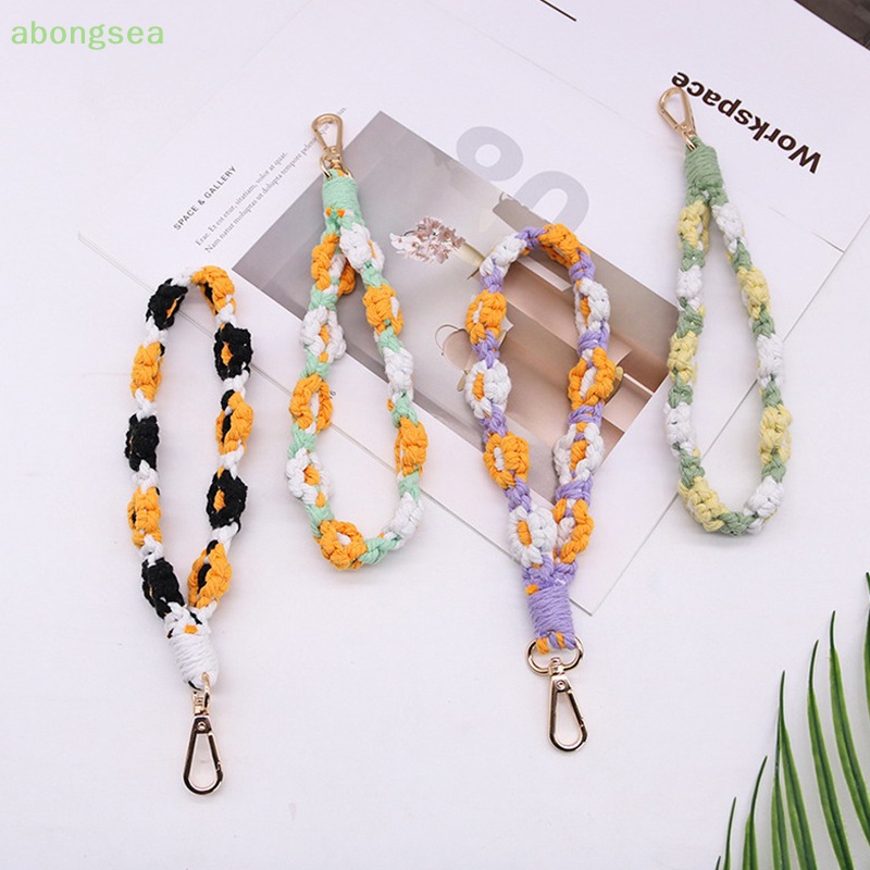 Abongsea Vòng Đeo Tay / Móc Chìa Khóa / Dây Móc Khóa Hình Hoa Cúc Phong Cách Bohemian Sáng Tạo