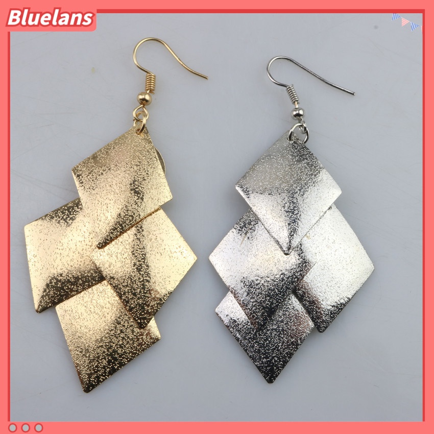 [BLS] Khuyên Tai Tua Rua Lá Mờ Hình Thoi Thời Trang