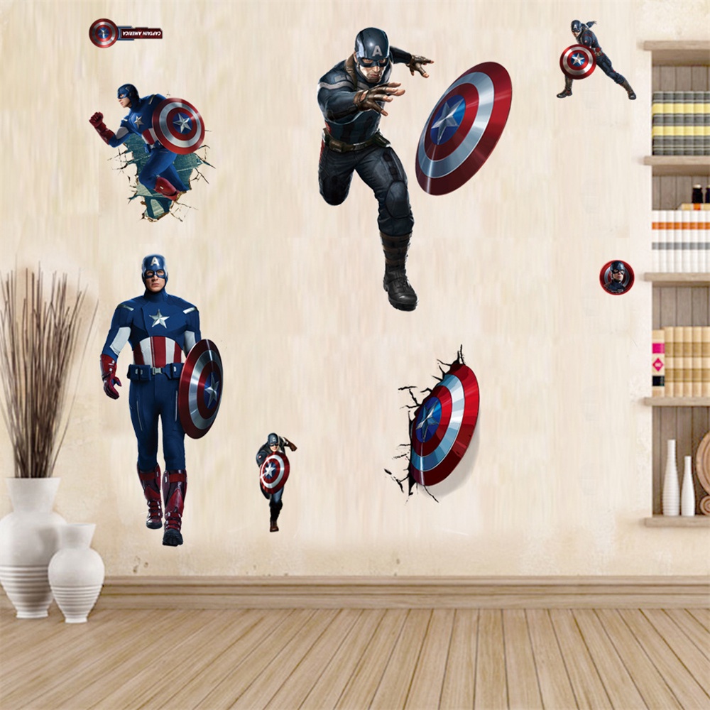 Giấy Dán Tường 3d Tự Dính Hình Người Nhện Trang Trí Phòng Ngủ Cho Bé Trai