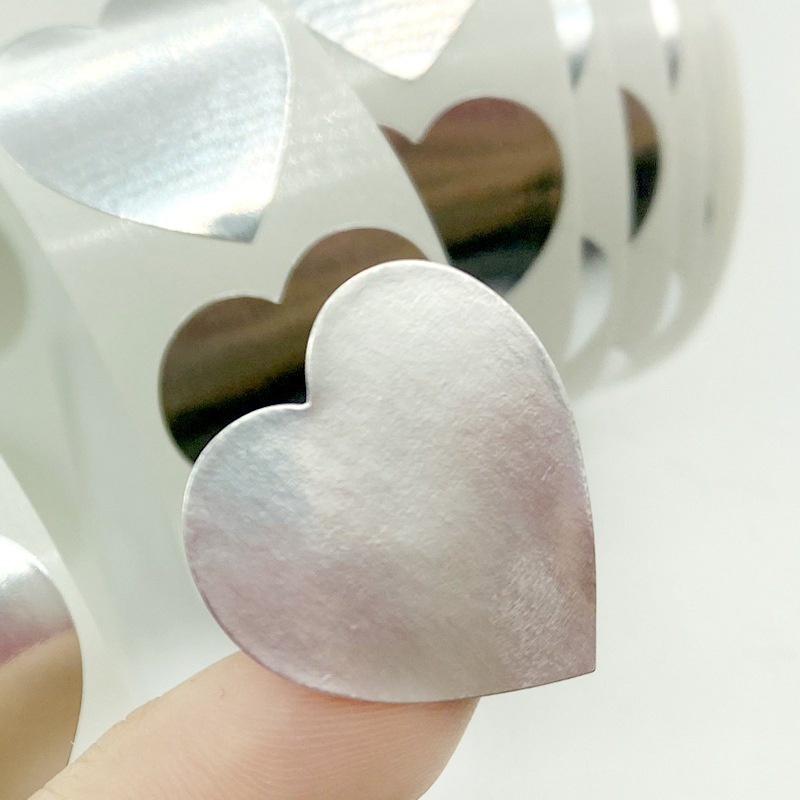 Bộ 500 Miếng Dán Hình Trái Tim Màu Bạc