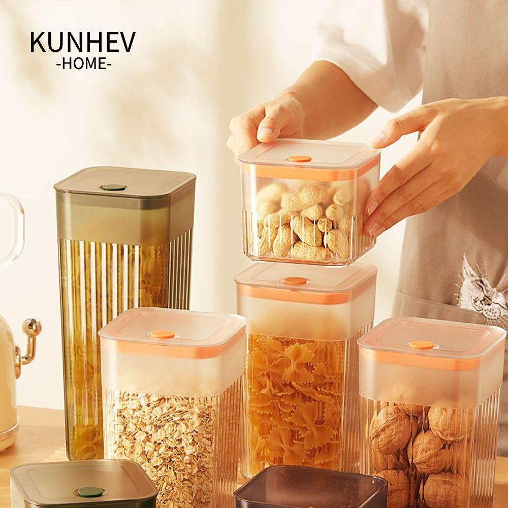 KUNHEV Hộp Đựng Thực Phẩm Bằng Nhựa Trong Suốt Chống Ẩm Tiện Dụng Cho Nhà Bếp