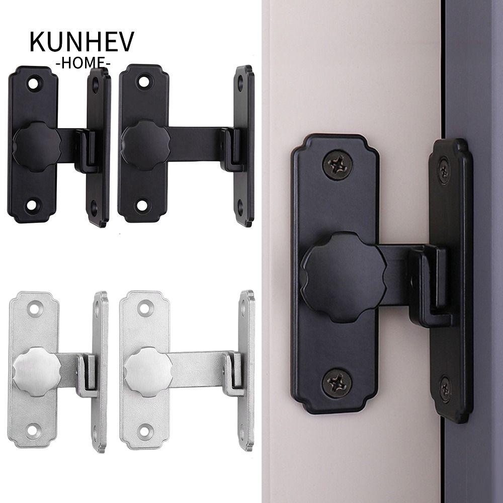 KUNHEV Chốt Khóa Cửa 90 Độ Bằng Thép Không Gỉ Thiết Kế Mới Chống Trộm Tiện Lợi