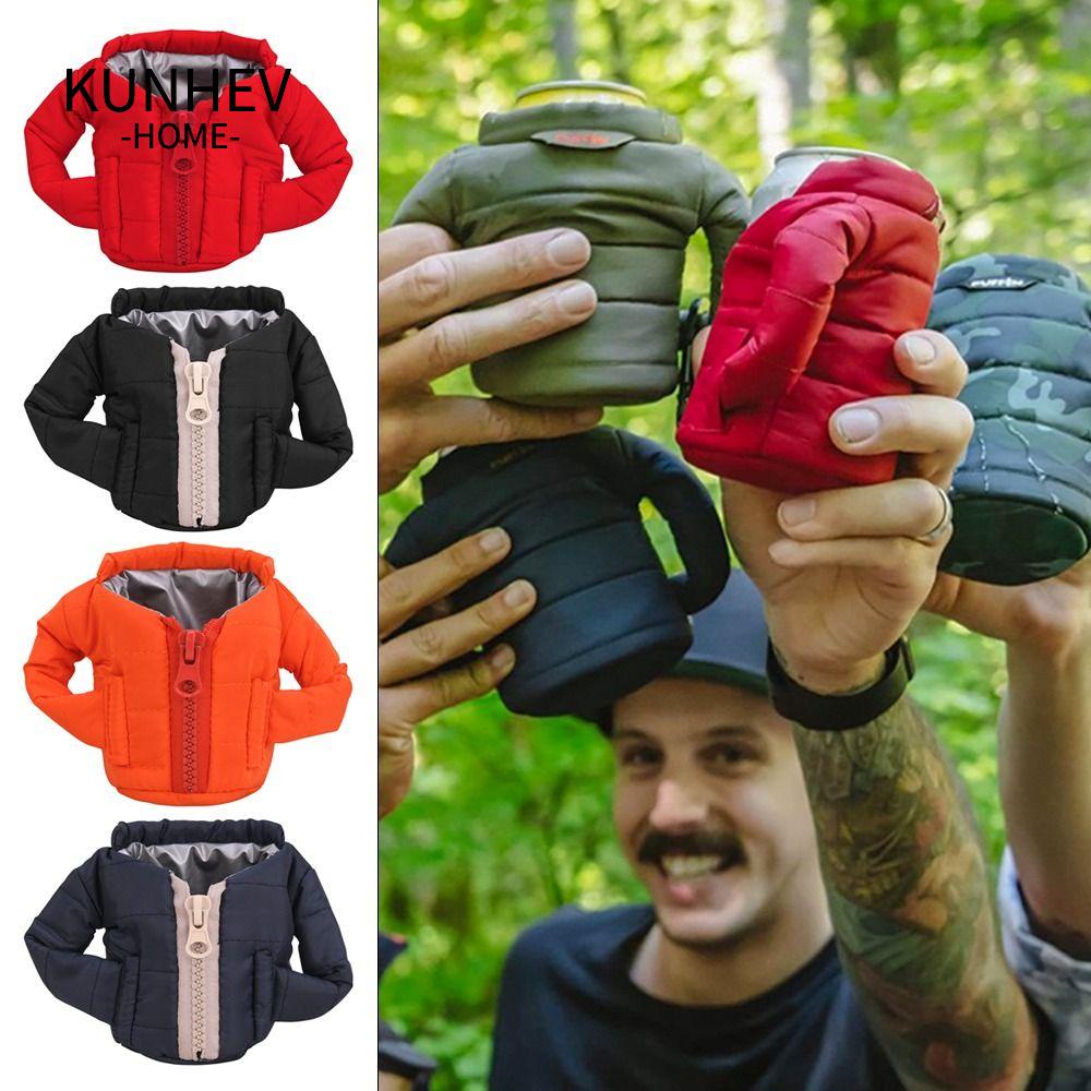 KUNHEV Vỏ Bọc Lon Nước Giữ Ấm Mùa Đông Mang Đi Cắm Trại Tiện Dụng