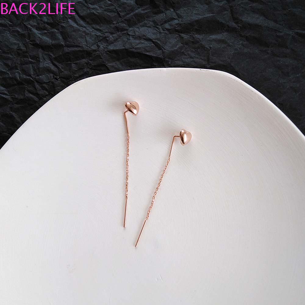 Bông Tai Dài Tua Rua Sau Lưng2Lip Cho Nữ|Khuyên Tai Tua Rua Mỏng Phong Cách Hàn Quốc