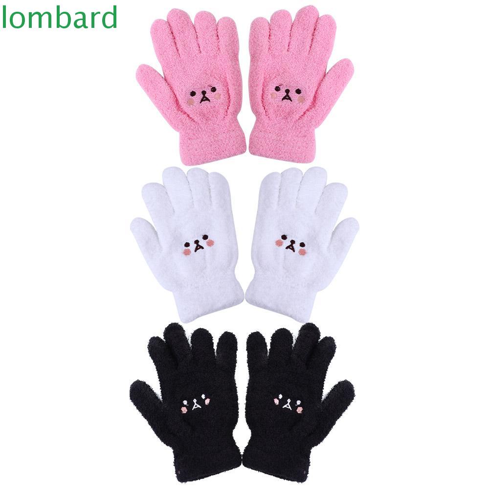 Găng Tay Len Nhung Mềm Mại Hình Chú Gấu Cười Đáng Yêu