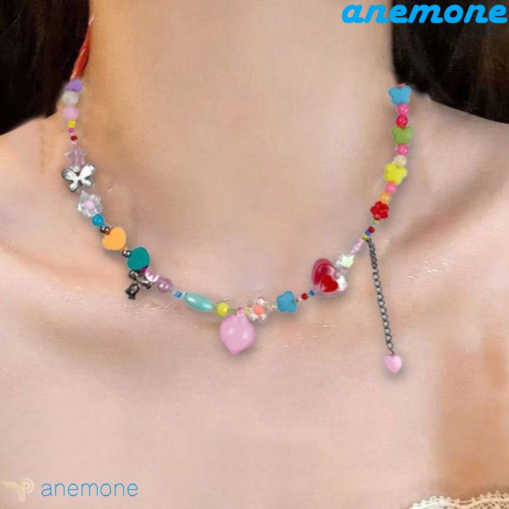 Vòng Cổ Choker Xỏ Hạt Thời Trang Bohemia Hàn Quốc Y2K Cho Nữ