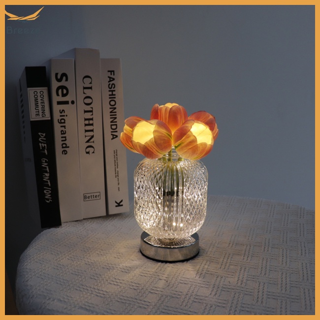 Đèn Ngủ Led 1.2w Hình Hoa Tulip Có Thể Sạc Lại Trang Trí Nhà Cửa