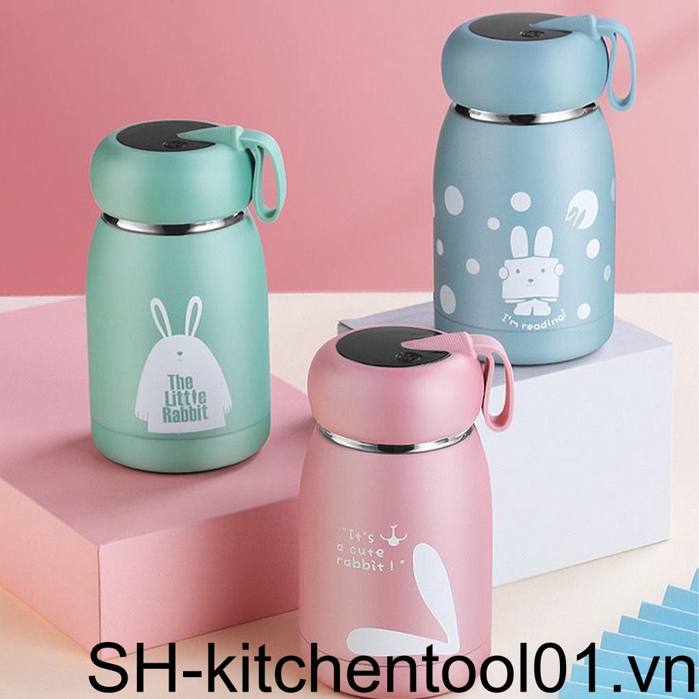 Bình Đựng Nước Hút Chân Không Thông Minh Màu Trơn Chống Rò Rỉ Có Tay Cầm