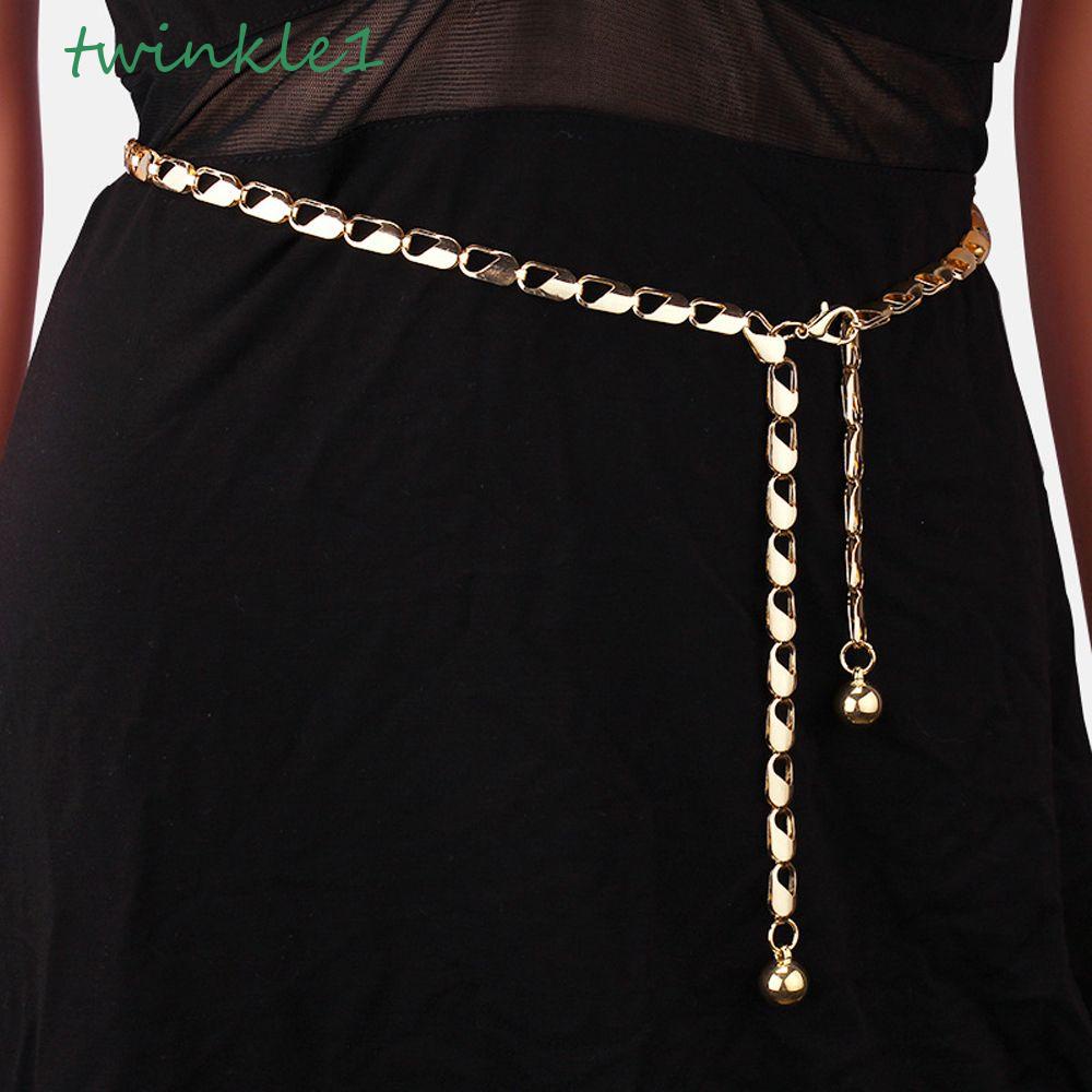 Thắt Lưng Dây Xích Dài Mỏng Đính Tua Rua Trang Trí Đầm Cho Nữ