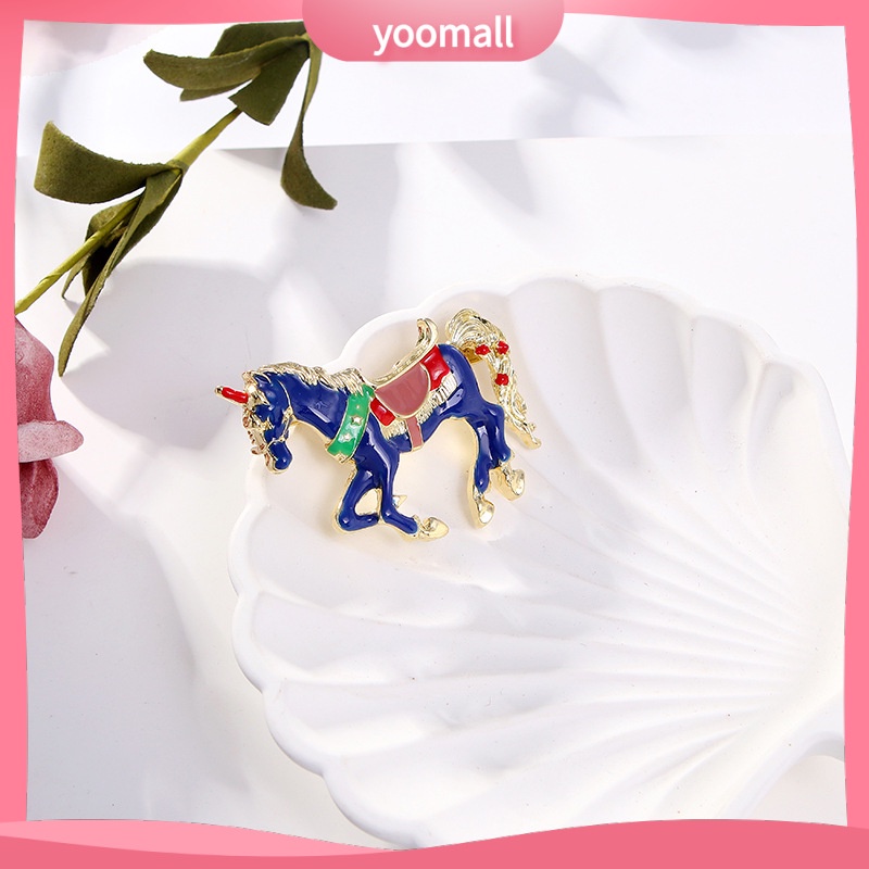 [YM] Ghim Cài Áo Hình Ngựa May Mắn Sơn Dầu Thời Trang Và Phổ Biến Cho Nam Và Nữ
