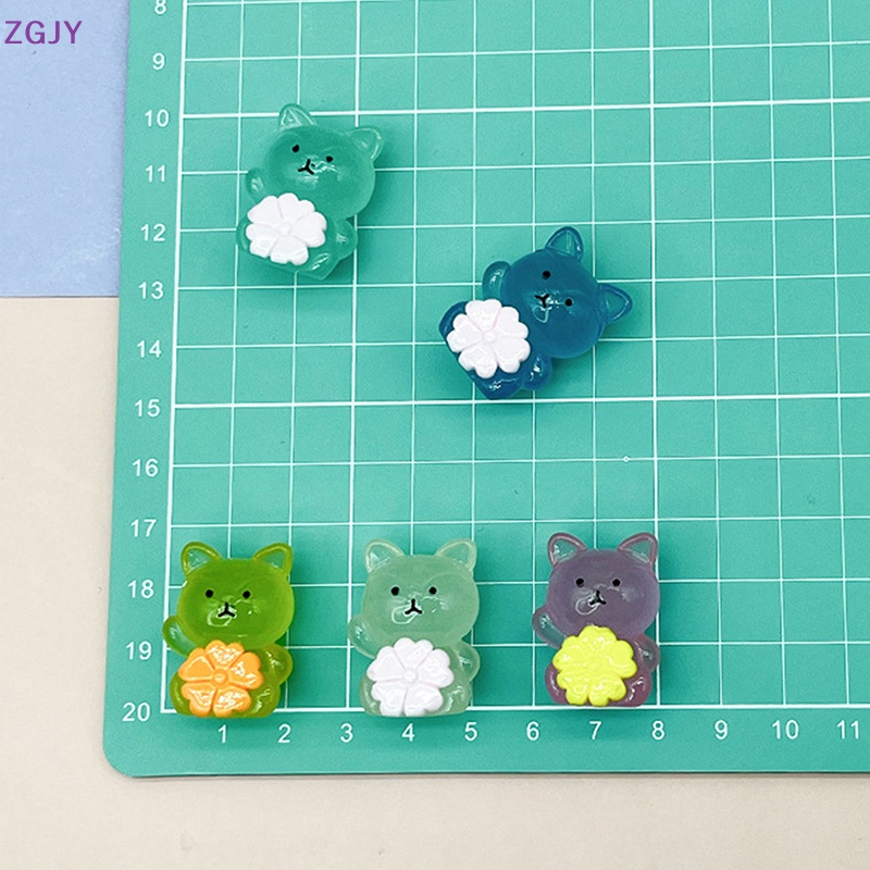 Set 2 Mô Hình Cáo Dạ Quang Mini Bằng Nhựa Resin Trang Trí Bảng Điều Khiển Xe Hơi / Nhà Cửa Mới