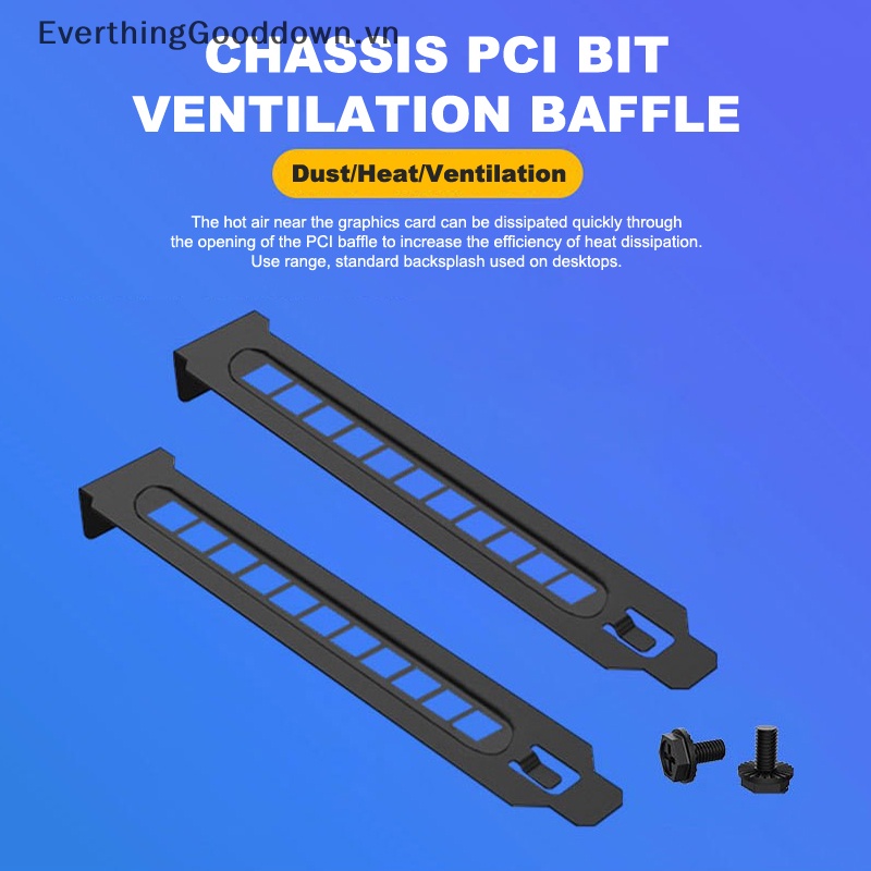 Everthinggooddown 10 Tấm Thông Gió Tản Nhiệt PCI Baffle PC Có Vít Tản Nhiệt Cho Khung Gầm Máy Tính