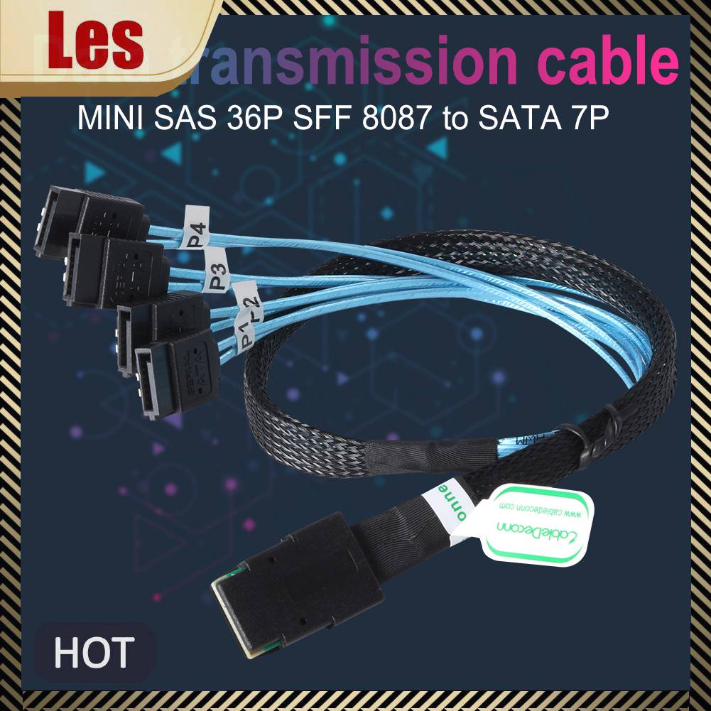 Dây Cáp Chuyển Đổi SAS SFF-8087 36-Pin Sang 4 SATA 7-Pin