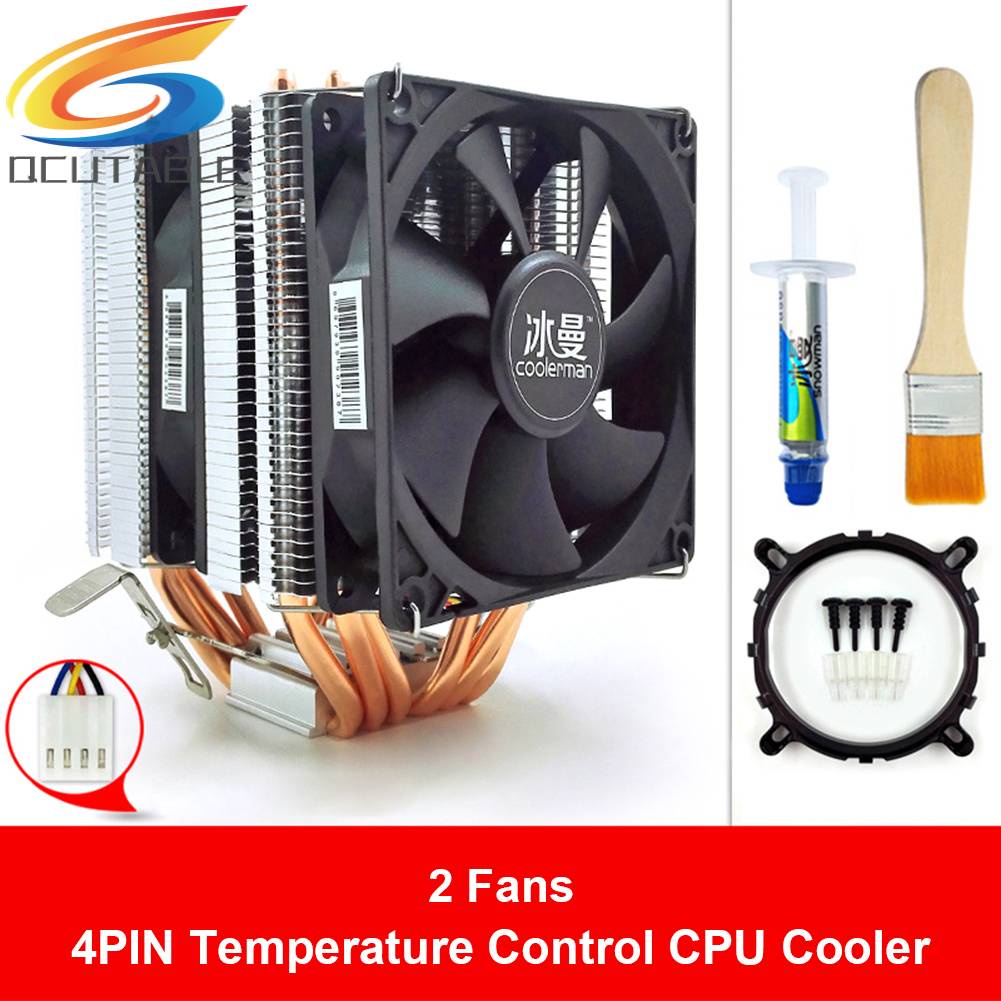 Quạt Tản Nhiệt CPU 4 Pin 6 Ống Họa Tiết Người Tuyết Yên Tĩnh
