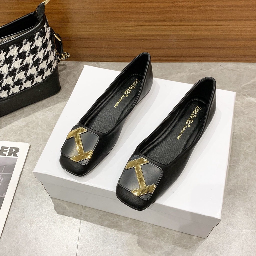 Giày Búp Bê Da Mềm Đế Bằng Thoải Mái Thời Trang Cho Nữ