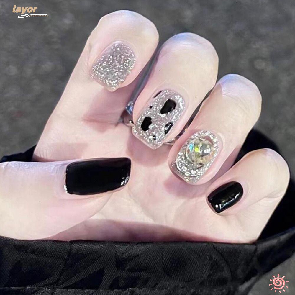 LAY Móng Tay Giả Ngắn / Dài Ngang Gối Phong Cách Pháp Thời Trang Cho Nữ