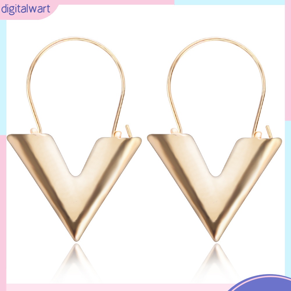 Khuyên Tai Kim Loại Hình Chữ V Thời Trang Cho Nữ