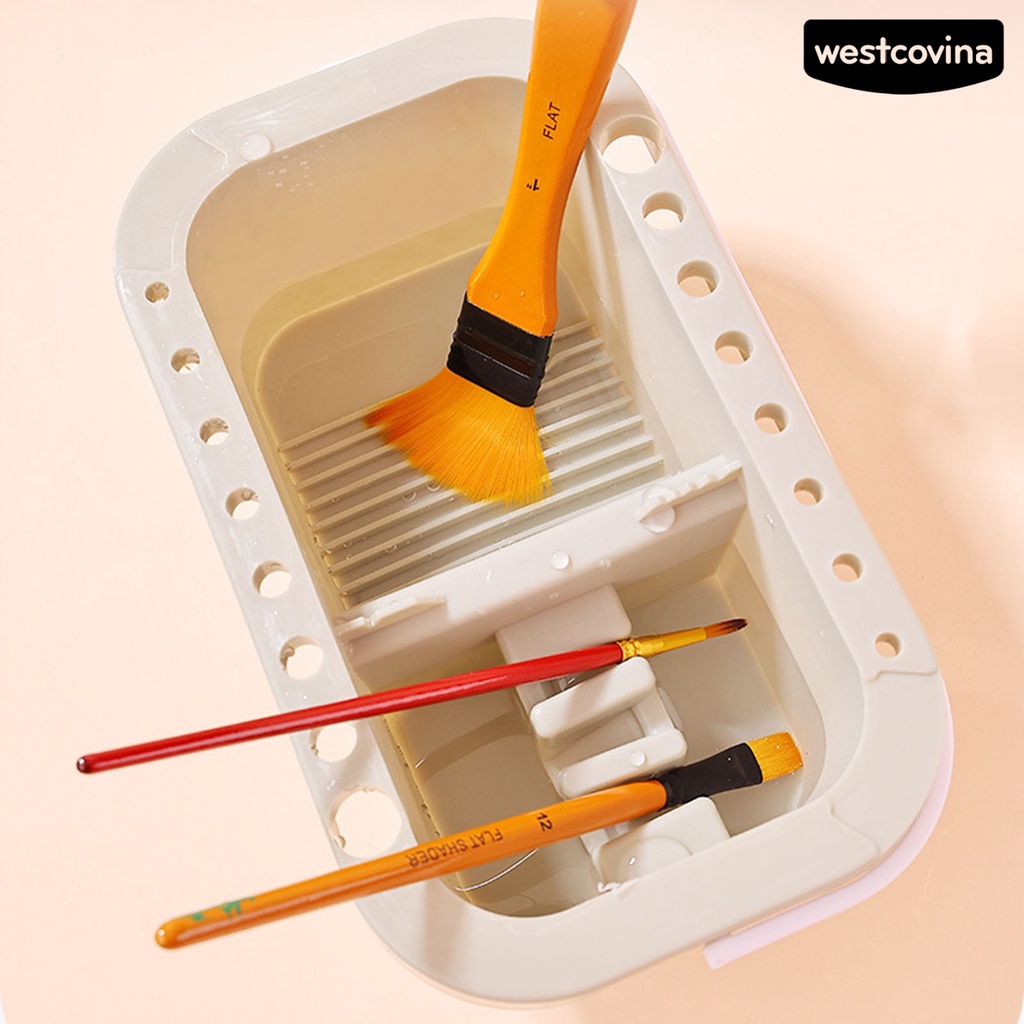 [WSTN] [WSTN]✎Set 3 Xô Đựng Bàn Chải Đánh Răng Có Nắp 2 Ngăn Chống Rò Rỉ