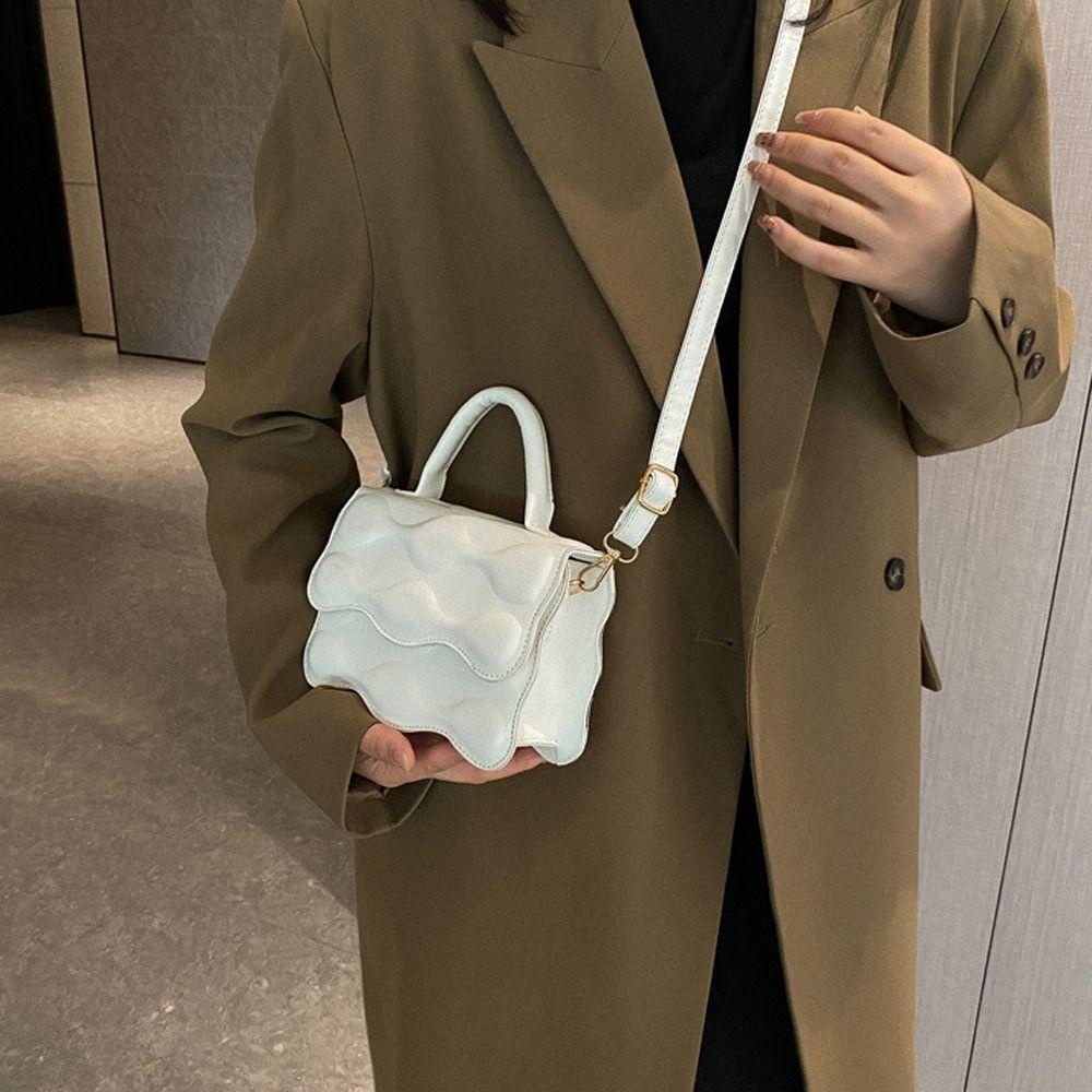 Túi Đeo Chéo Vai Bằng Da PU Xếp Ly Sức Chứa Lớn Dành Cho Nữ