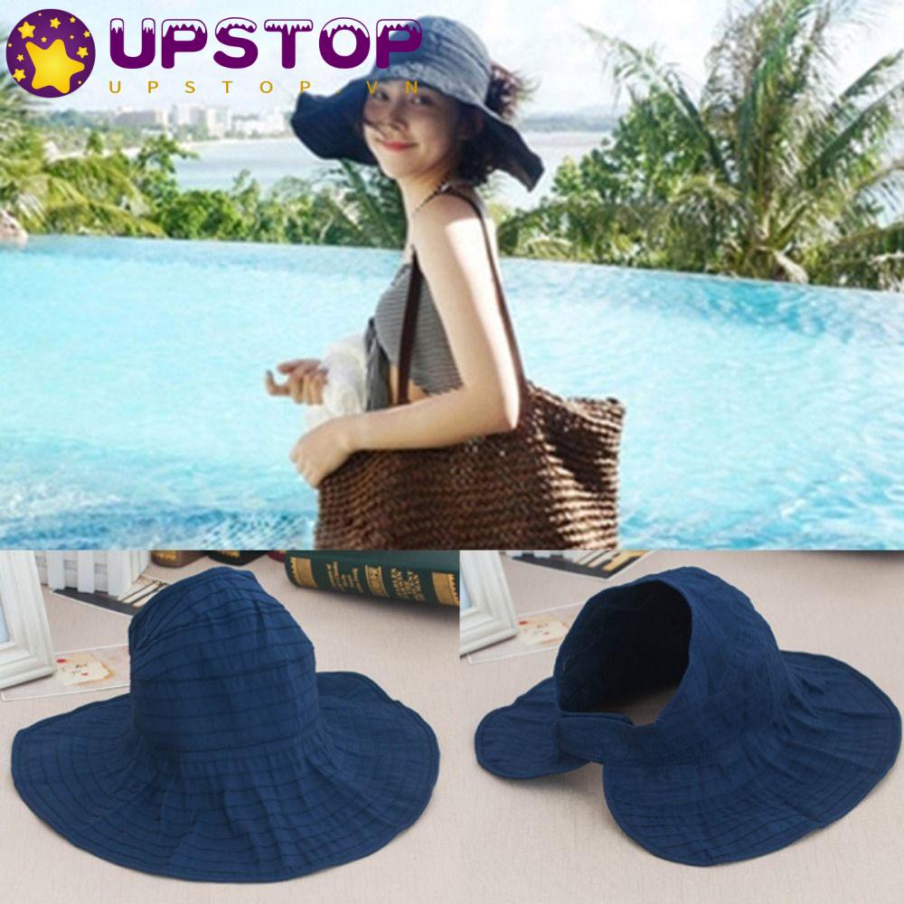 Mũ Rơm Rộng Vành Chống Nắng / Tia UV Có Thể Gập Lại Cho Nữ