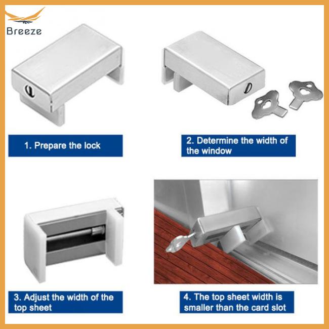 Khóa Cửa Trượt Bằng Thép Không Gỉ Chống Trộm Bảo Vệ An Toàn Cho Bé