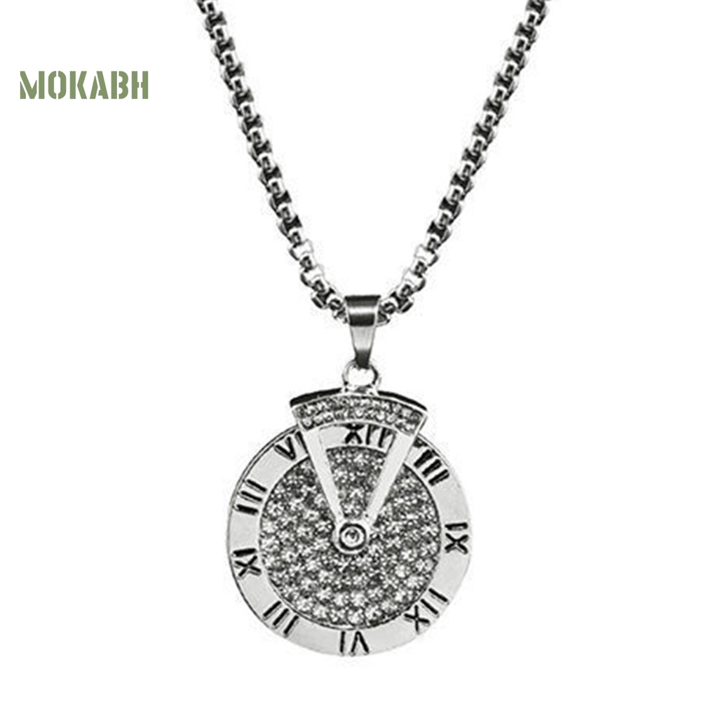 Vòng cổ Mặt Đồng Hồ Xoay Được Không Gây Dị Ứng Phong Cách Hip Hop Thời Trang Cho Nam Và Nữ