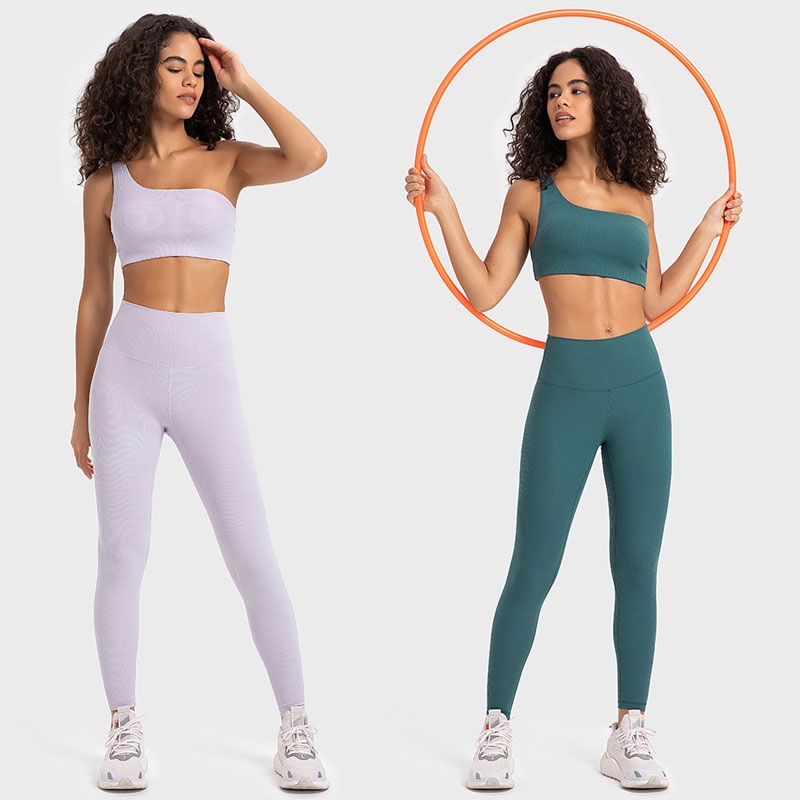 Bộ Đồ Thể Thao MAGGIEYOGA Một Bên Vai Rỗng Chống Sốc Tập Yoga Chạy Bộ