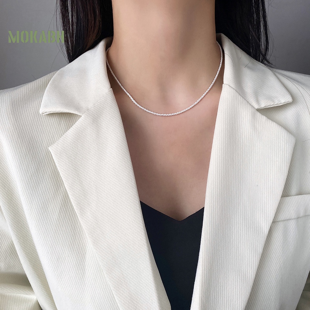 [Mok Abh] Vòng Cổ Choker Sáng Bóng Cá Tính Không Bóng Tối Giản Trang Trí Công Việc Tốt Lấp Lánh Phụ Kiện Trang Sức