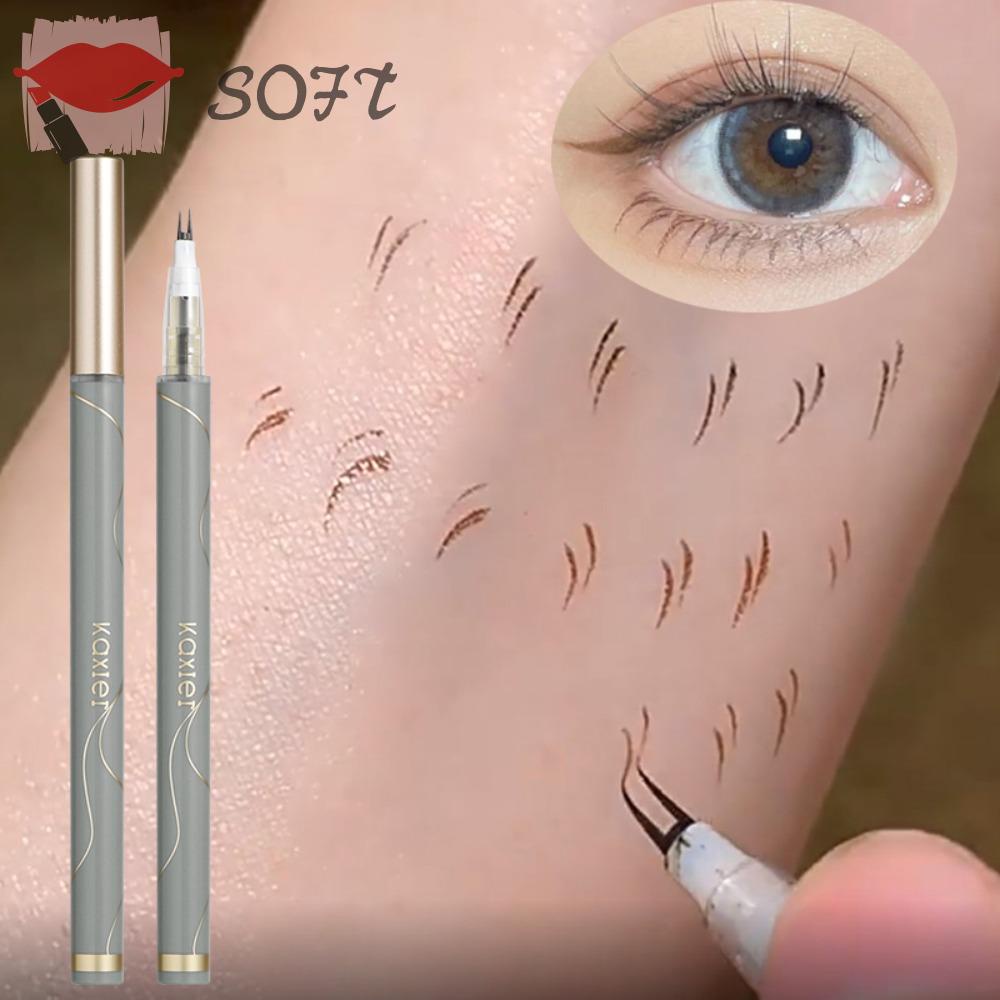 Bút Kẻ Mắt 2 Đầu Nĩa 2 Đầu Nhỏ Siêu Mỏng Tự Nhiên SOFTNESS