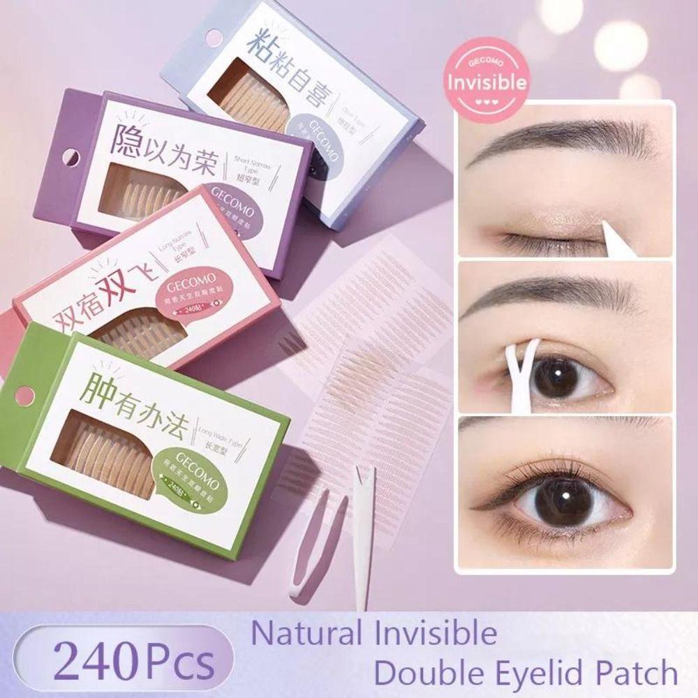 Bộ 240 Miếng Dán Kích Mí Tự Nhiên Chống Nước Dành Cho Nữ
