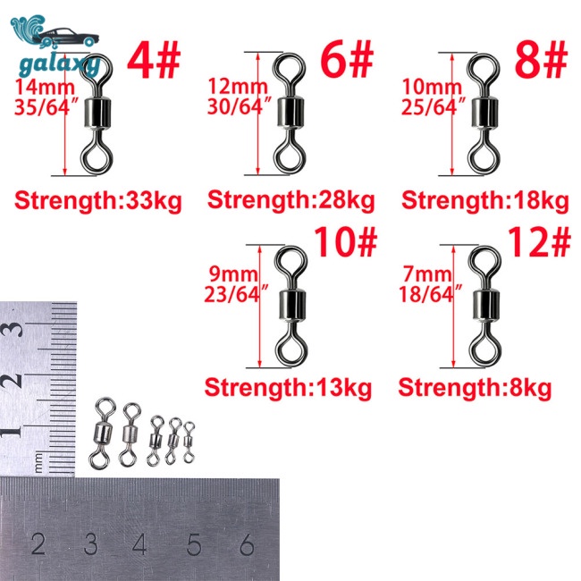 Galaxy 500 Khoen Ma Ní Câu Cá 5 Kích Cỡ Bằng Thép Không Gỉ