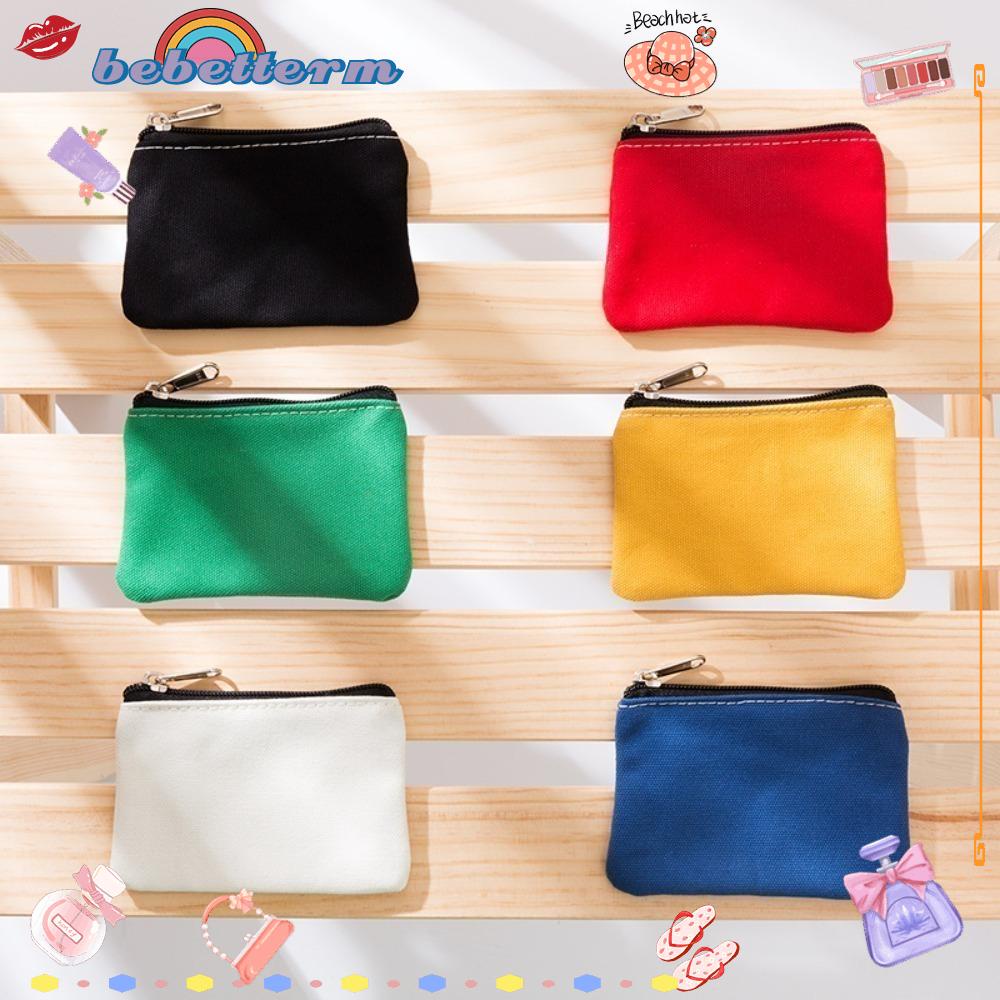 BEBETTERM Set 3 Ví Canvas Màu Trơn Đơn Giản Cho Nam