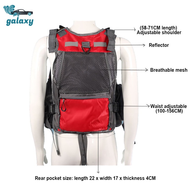 Galaxy Áo Khoác Câu Cá Sát Nách Vải Oxford Nhiều Túi Thoáng Khí Đa Năng Cho Nam