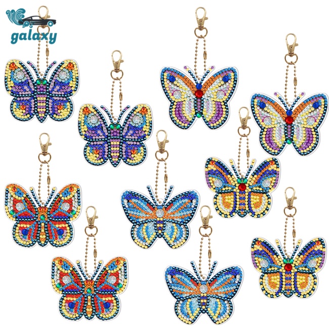 Galaxy Set 10 Móc Khóa Đính Đá Nhiều Màu Sắc Dễ Thương