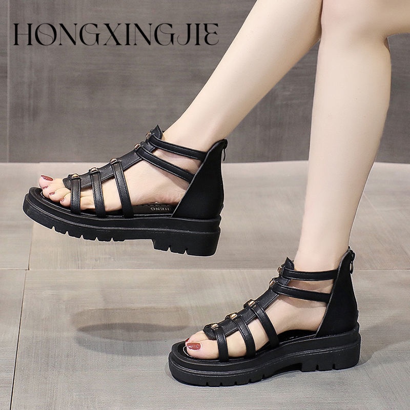 HONGXINGJIE dép sandal nữ dép đế cao Xu hướng thời trang năm 2023NEW 062132